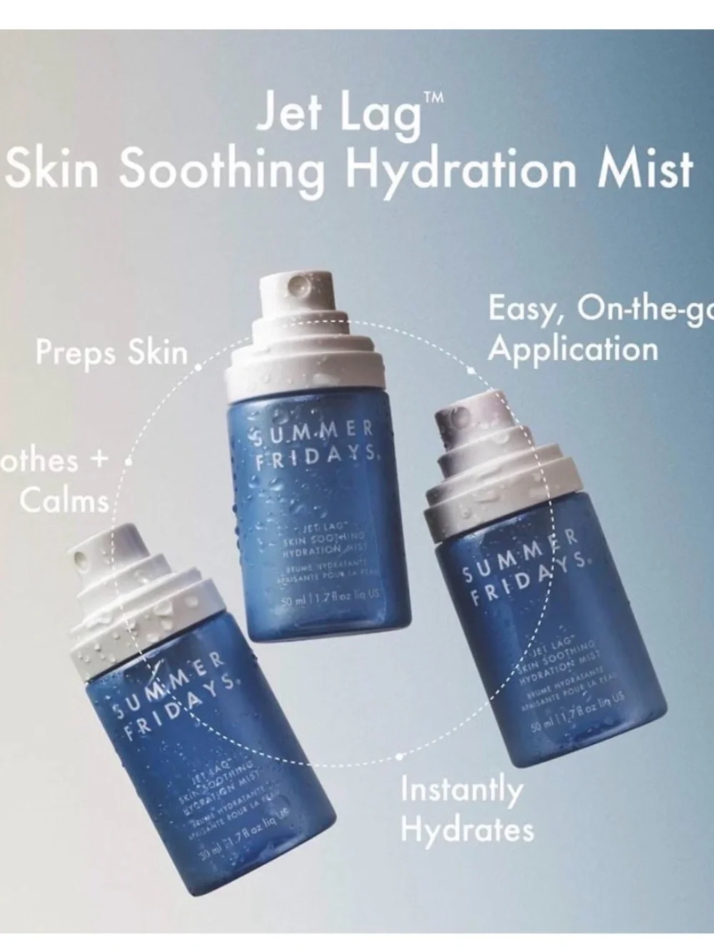 Summer Fridays Jet Lag Hydrating Mist - Light Blue and White